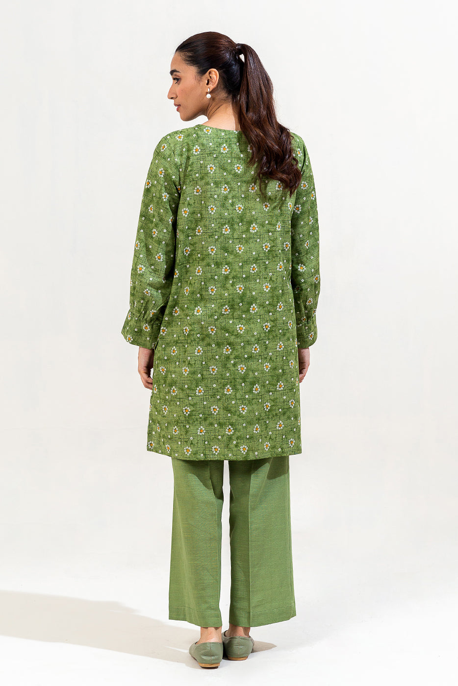2 Piece Embroidered Khaddar Suit-Tribal Moss (Unstitched)