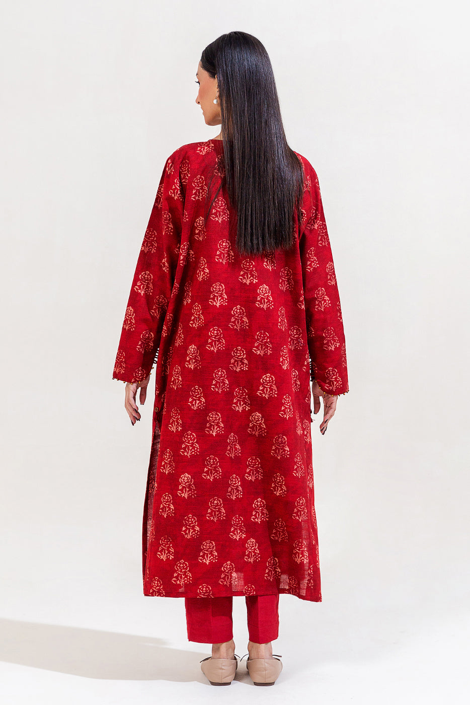 2 Piece Embroidered Khaddar Suit-Scarlet Gem (Unstitched)