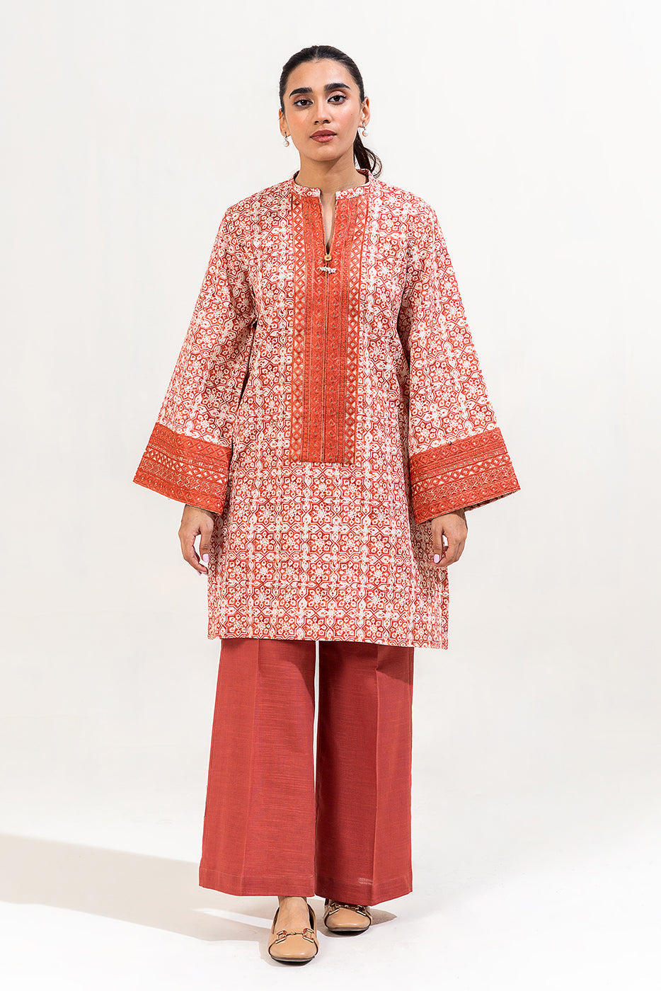 2 Piece Embroidered Khaddar Suit-Rustic Mosaic (Unstitched)