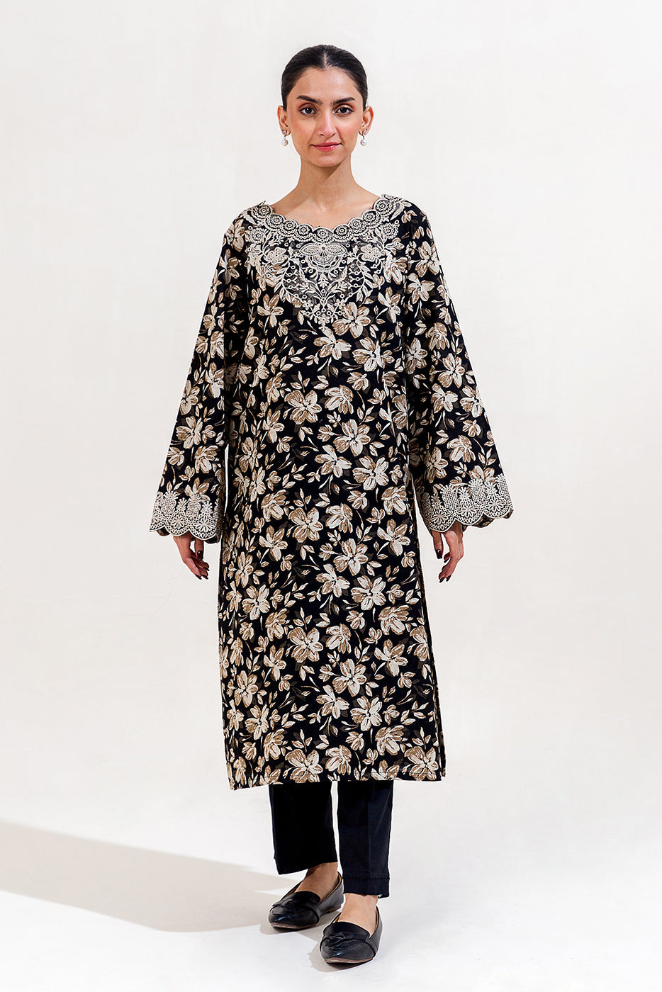 2 Piece Embroidered Khaddar Suit-Jade Floweret (Unstitched)