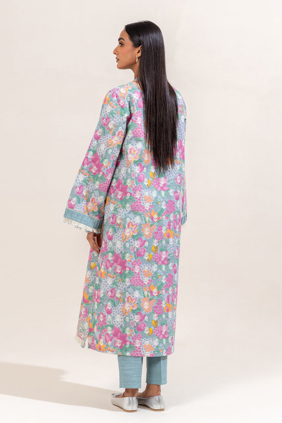 2 Piece Embroidered Khaddar Suit-Candy Floss (Unstitched)