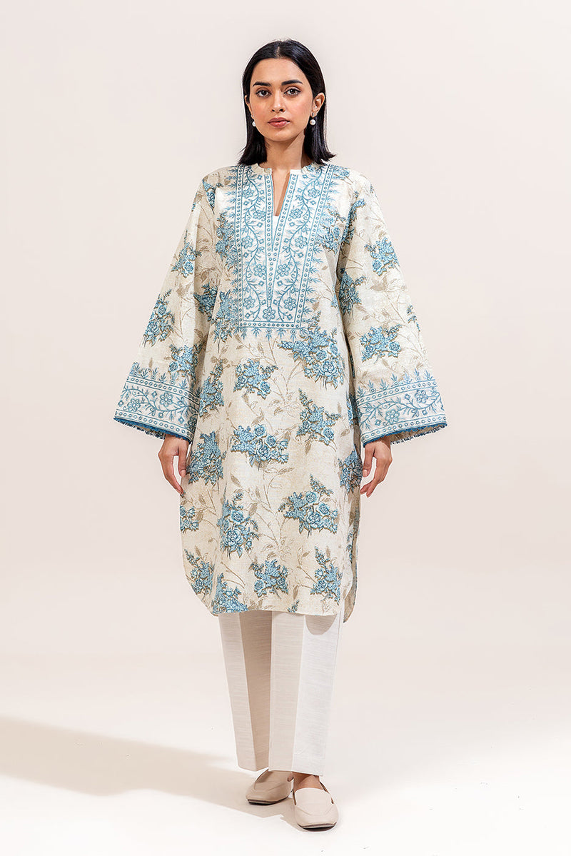 2 Piece Embroidered Khaddar Suit-Cerulean Bunch (Unstitched)
