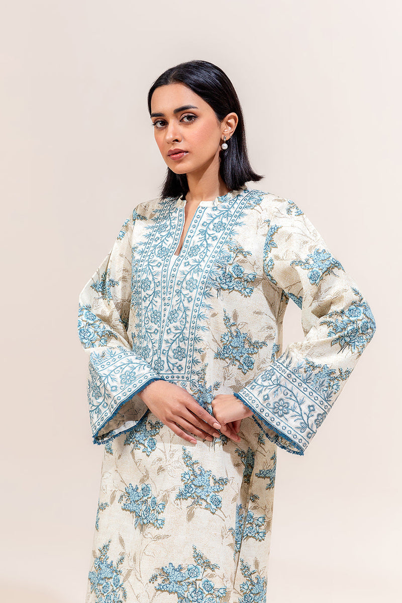 2 Piece Embroidered Khaddar Suit-Cerulean Bunch (Unstitched)