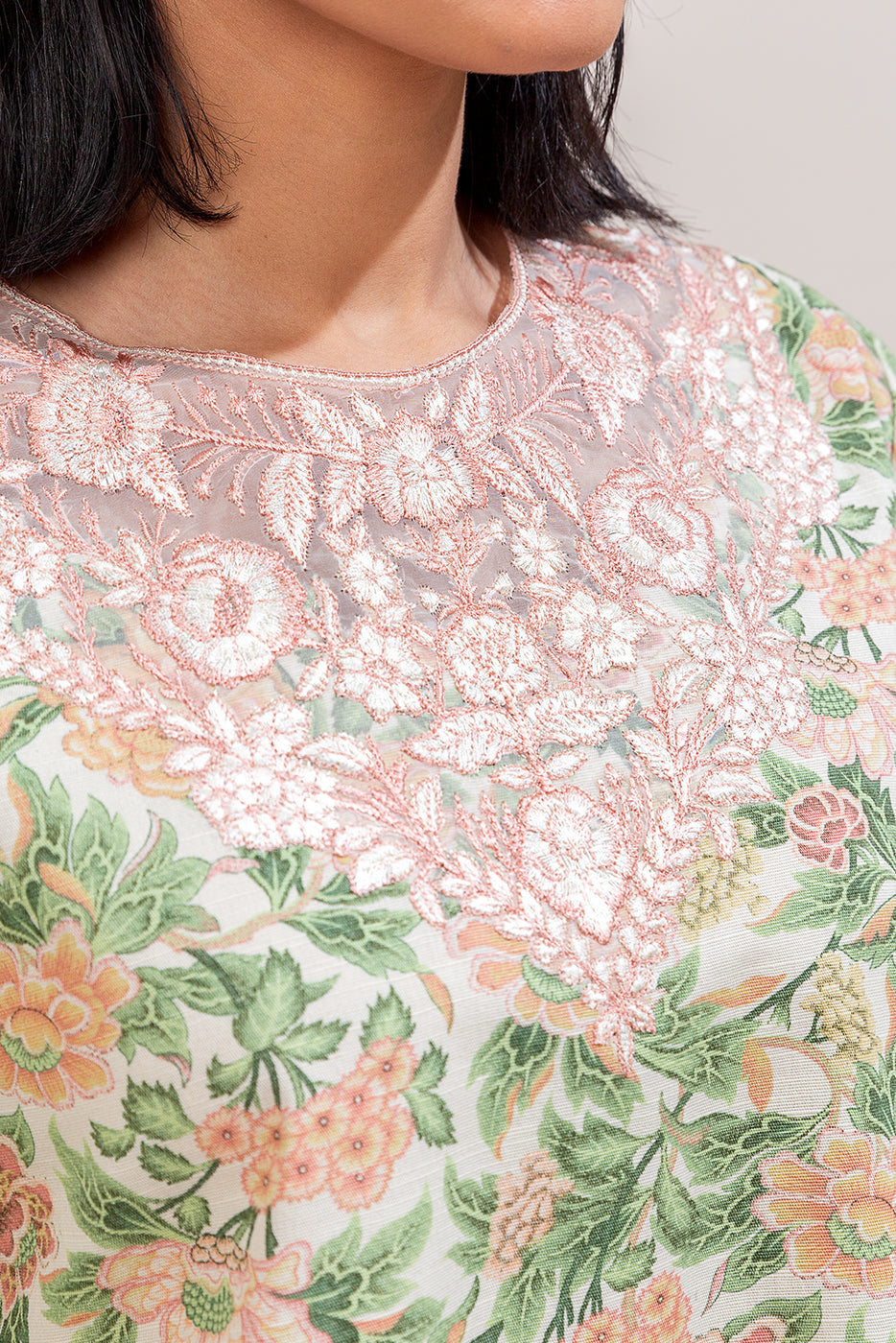 3 Piece Embroidered Khaddar Suit-Sage Orchid (Unstitched)