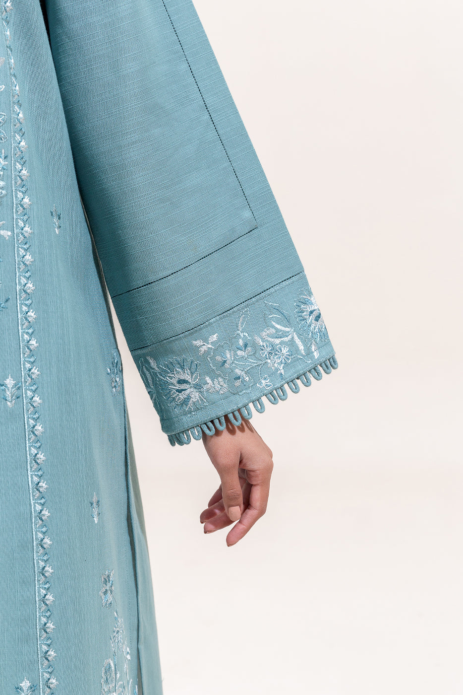 2 Piece Embroidered Khaddar Suit-Ocean Verve (Unstitched)