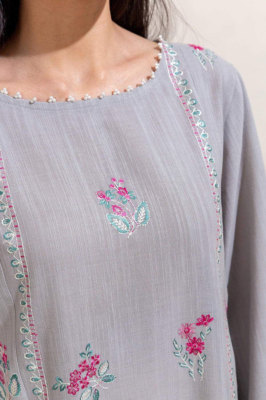 3 Piece Embroidered Khaddar Suit-Cloud Flora (Unstitched)