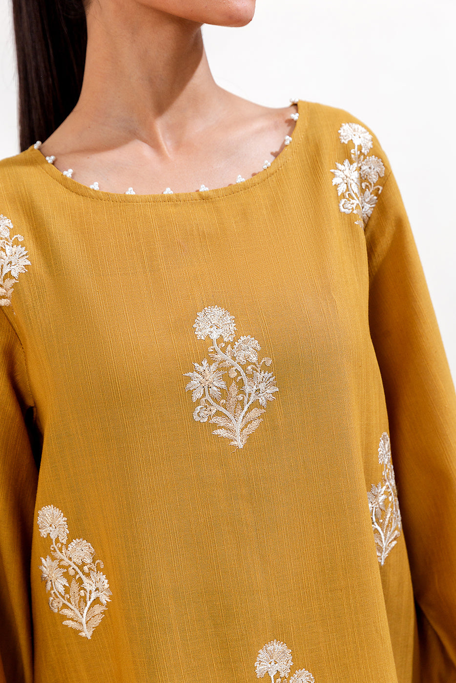 3 Piece Embroidered Khaddar Suit-Gold Charm (Unstitched)