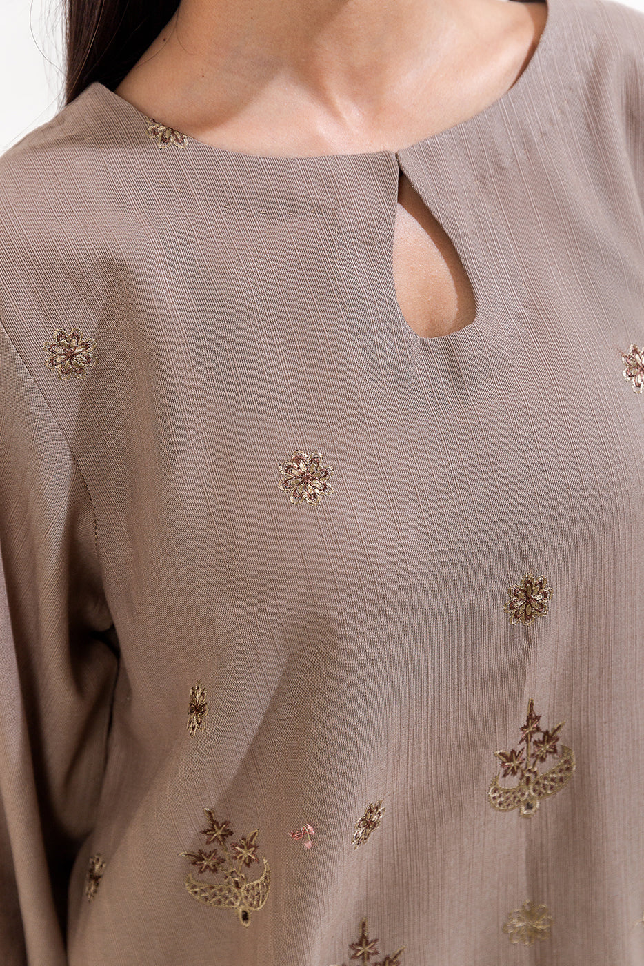 3 Piece Embroidered Khaddar Suit-Slate Tribe (Unstitched)