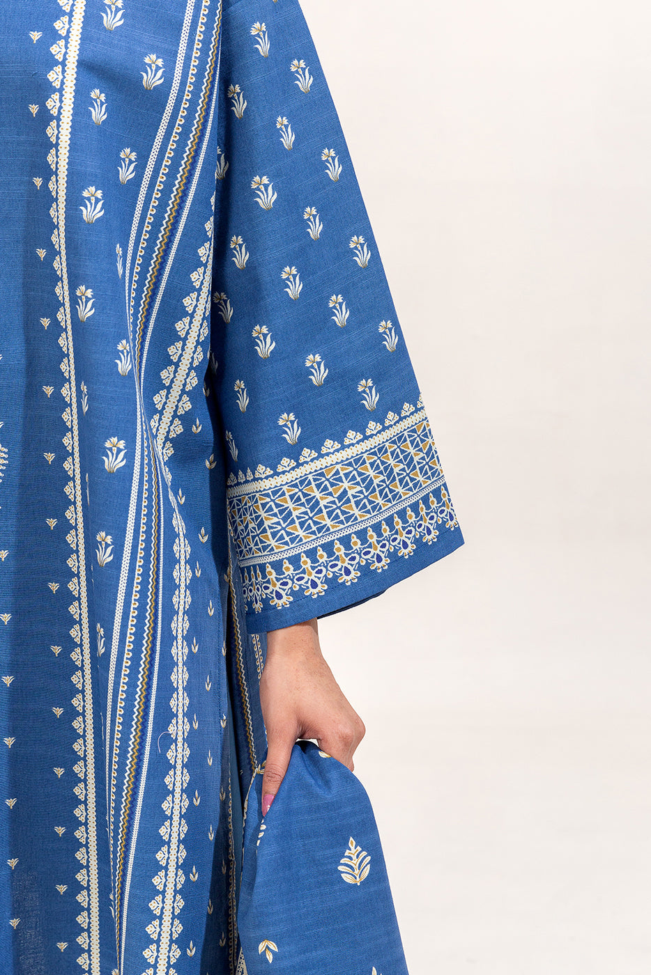 3 Piece Printed Khaddar Suit-Azure Verve (Unstitched)