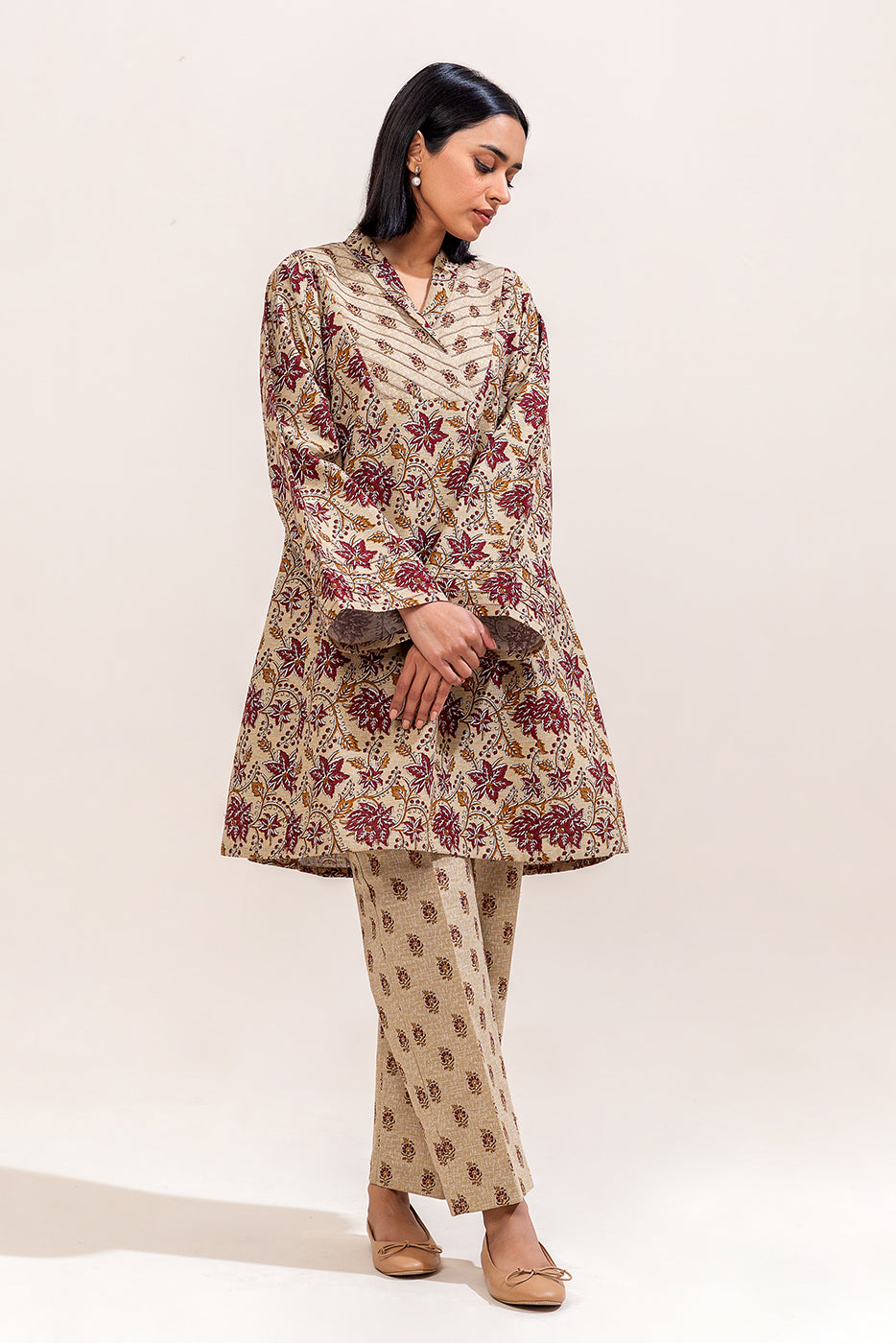 2 Piece Printed Khaddar Suit-Floral Charm (Unstitched)
