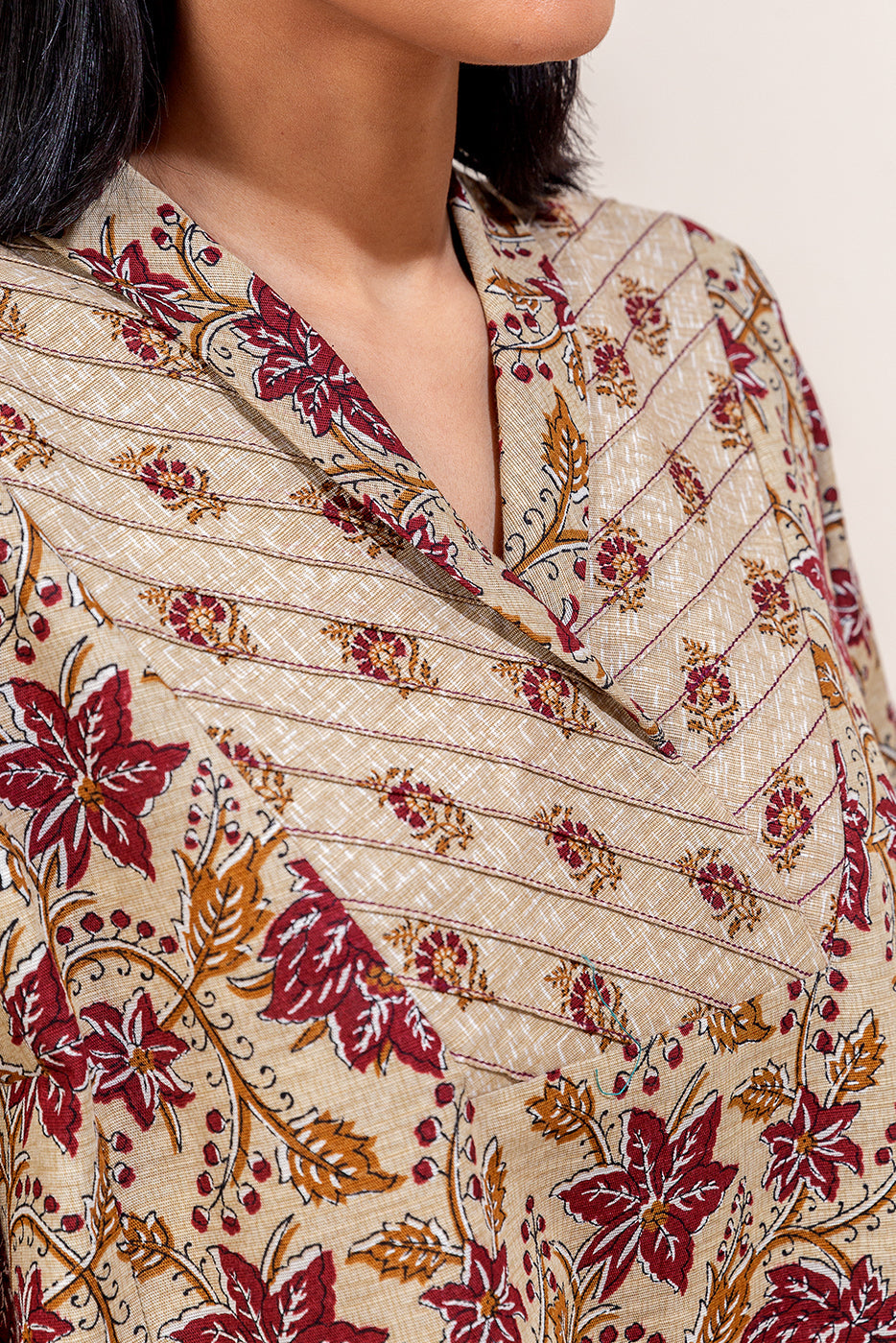 2 Piece Printed Khaddar Suit-Floral Charm (Unstitched)