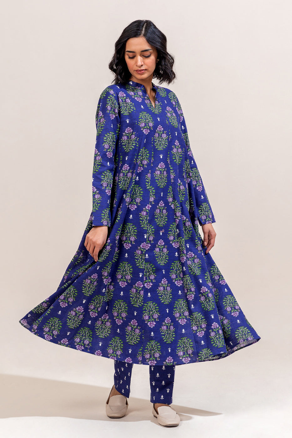 2 Piece Printed Khaddar Suit-Berry Garden (Unstitched)