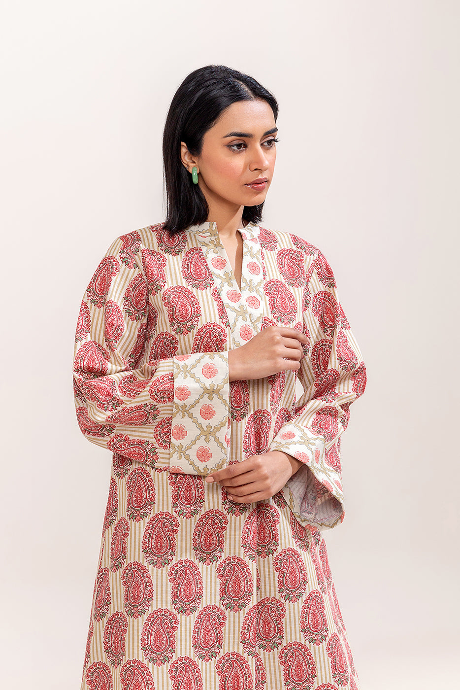 2 Piece Printed Khaddar Suit-Majestic Fleck (Unstitched)