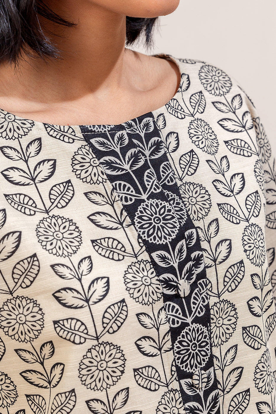 2 Piece Printed Khaddar Suit-Dusky \Beige (Unstitched)