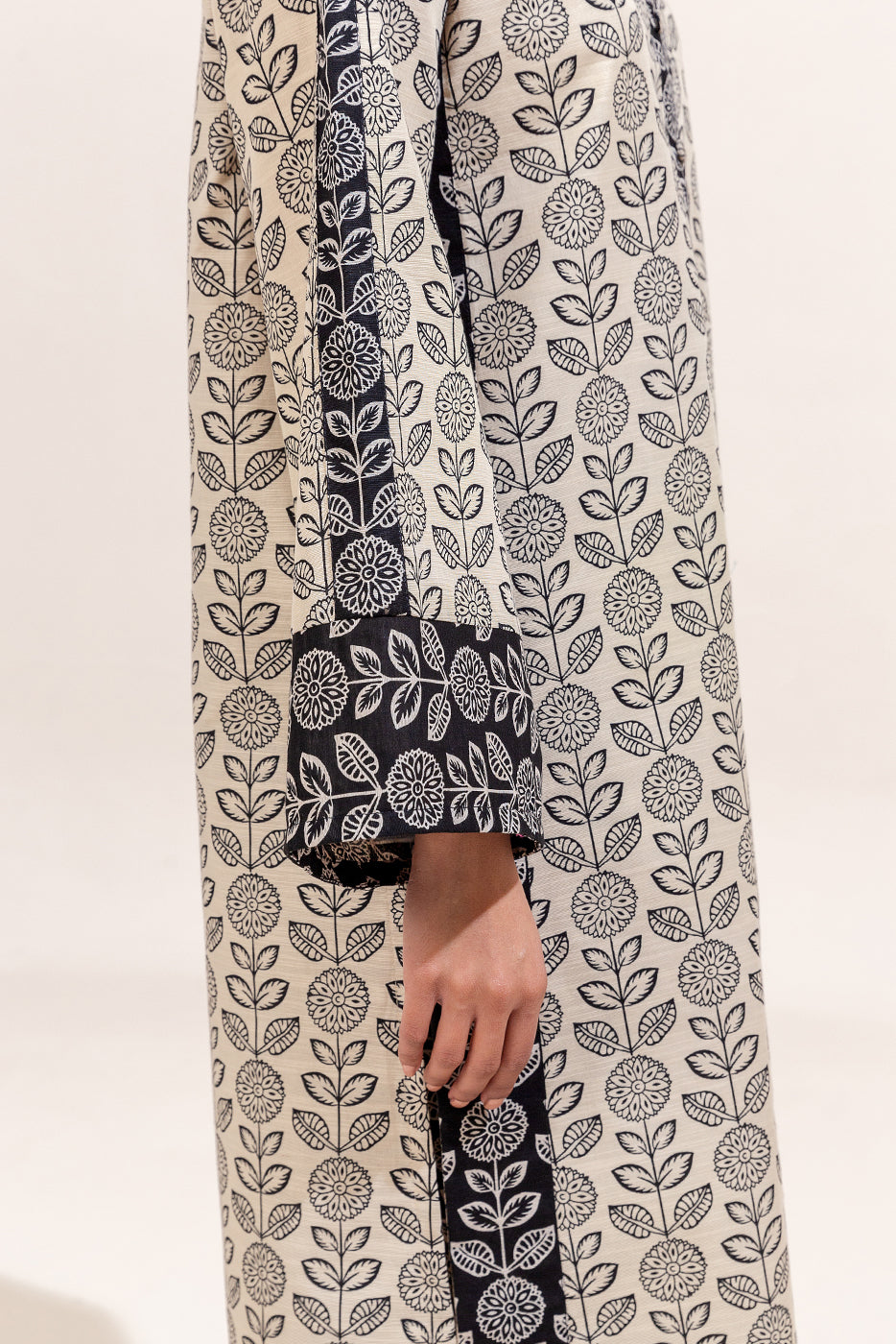 2 Piece Printed Khaddar Suit-Dusky \Beige (Unstitched)