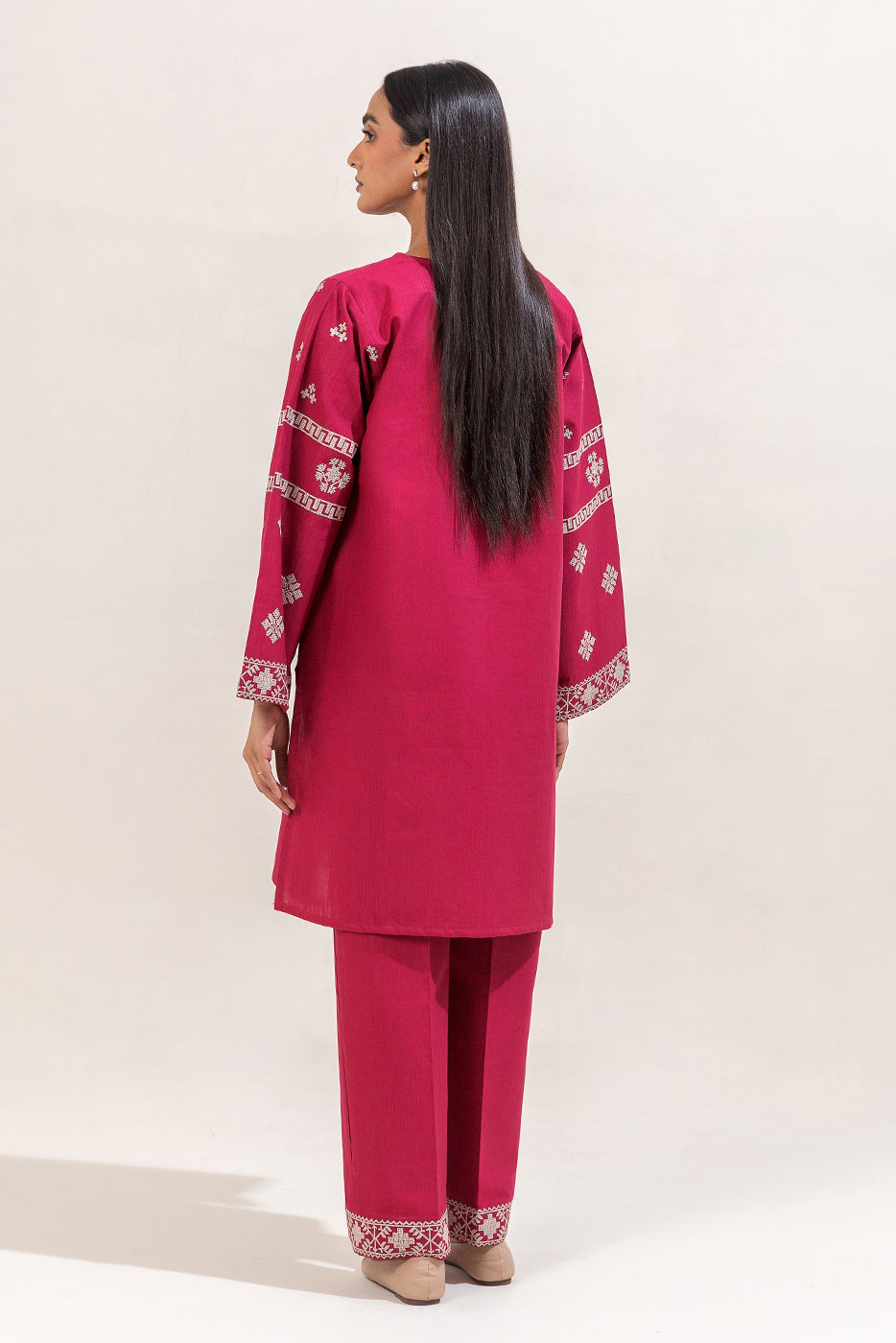 2 Piece Embroidered Khaddar Suit-Scarlet Verve (Unstitched)