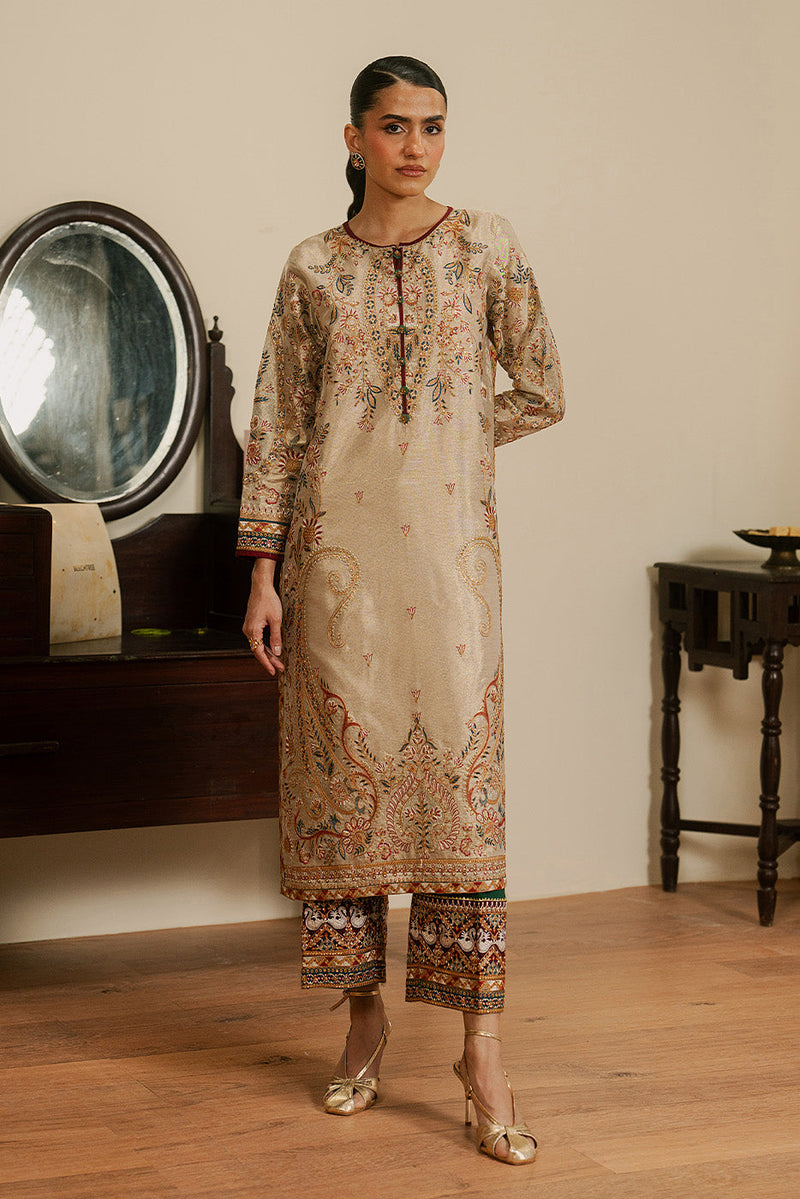 2 Piece Embroidered Tissue Suit (Luxury Pret)
