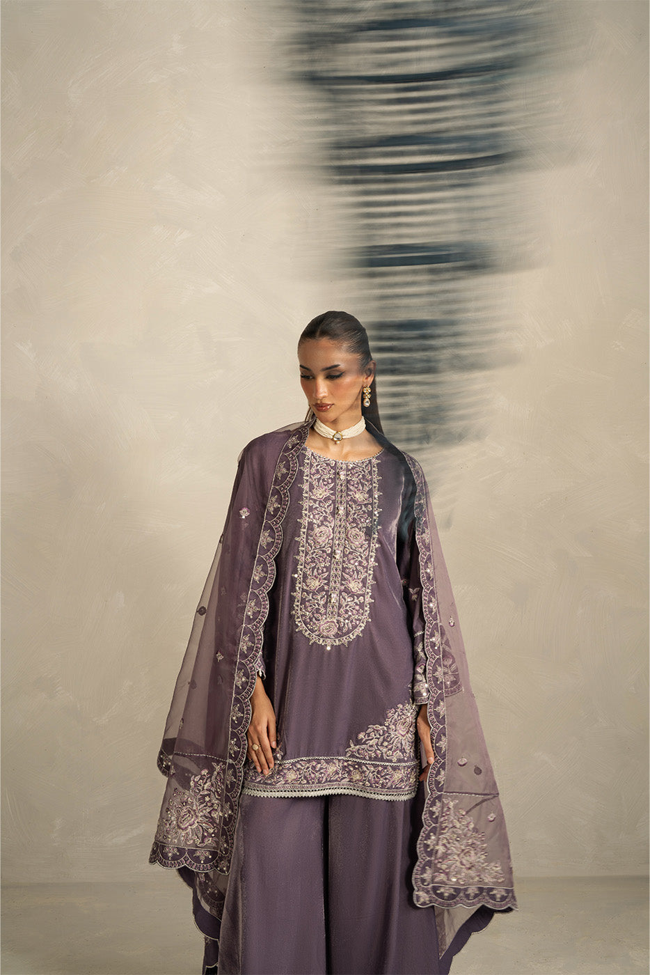 3 PIECE EMBROIDERED VELVET SUIT-HEATHER DUSK (UNSTITCHED)BT22501UN006514-PURPLE-2000000297379-3PC