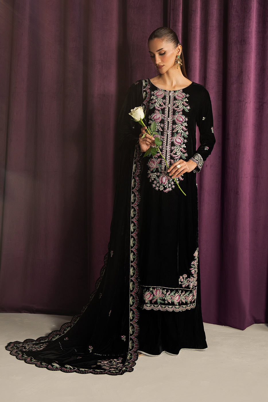 3 PIECE EMBROIDERED VELVET SUIT-MIDNIGHT DREAM (UNSTITCHED)BT22501UN006516-BLACK-2000000297381-3PC
