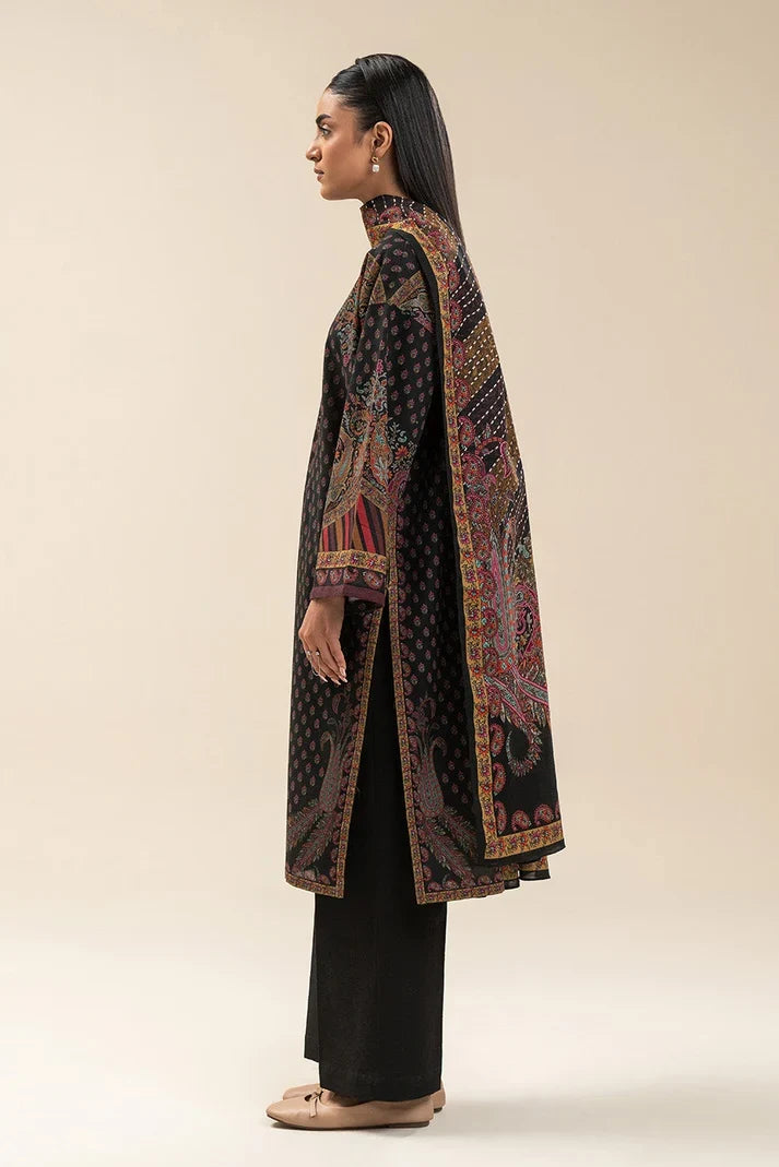 3 PIECE PRINTED SLUB KHADDAR SUIT-ETHNIC PITCH (UNSTITCHED) (RTS)