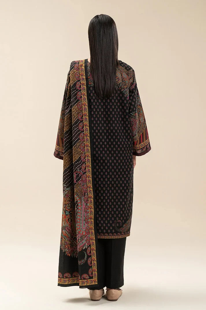 3 PIECE PRINTED SLUB KHADDAR SUIT-ETHNIC PITCH (UNSTITCHED) (RTS)