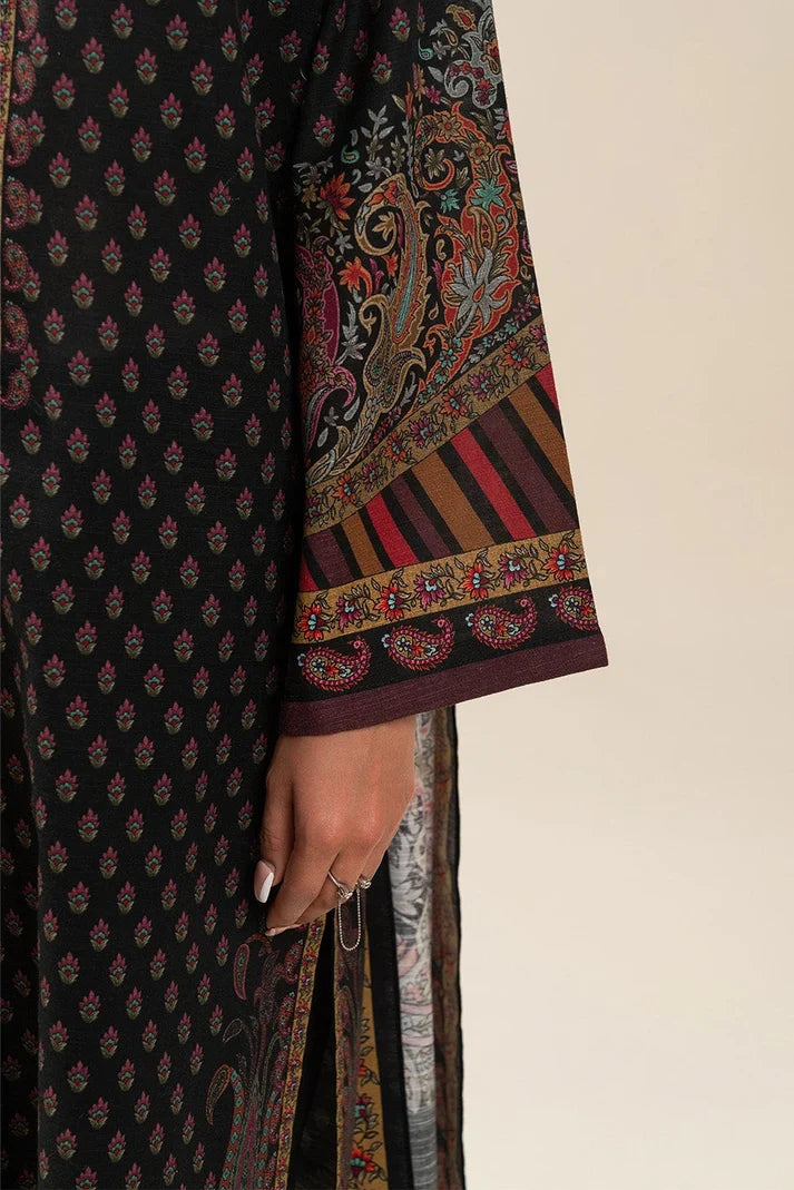 3 PIECE PRINTED SLUB KHADDAR SUIT-ETHNIC PITCH (UNSTITCHED) (RTS)