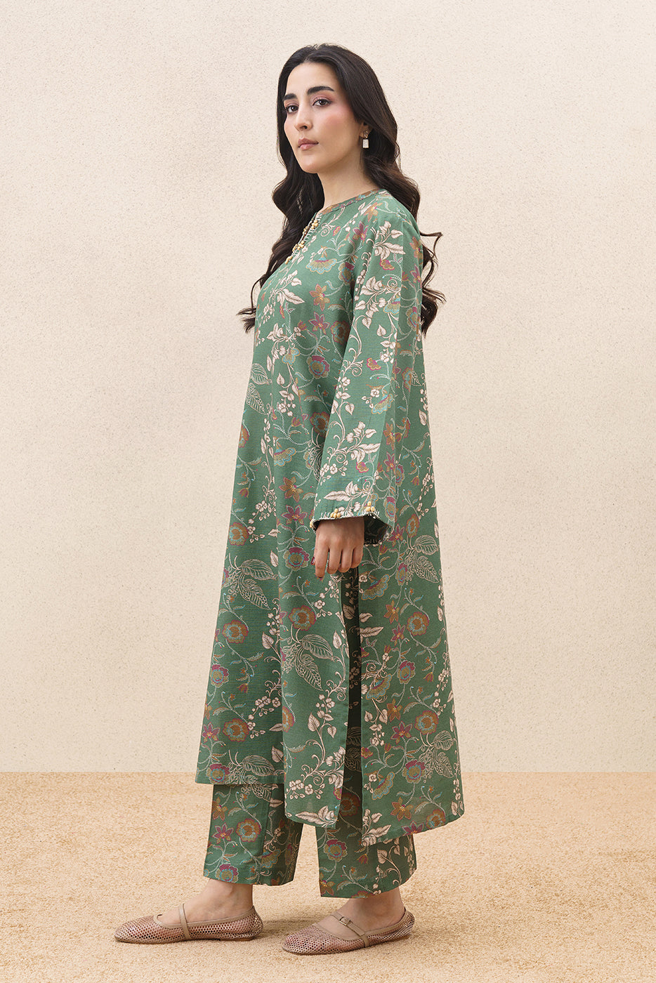 2 PIECE PRINTED SLUB KHADDAR SUIT (PRET)