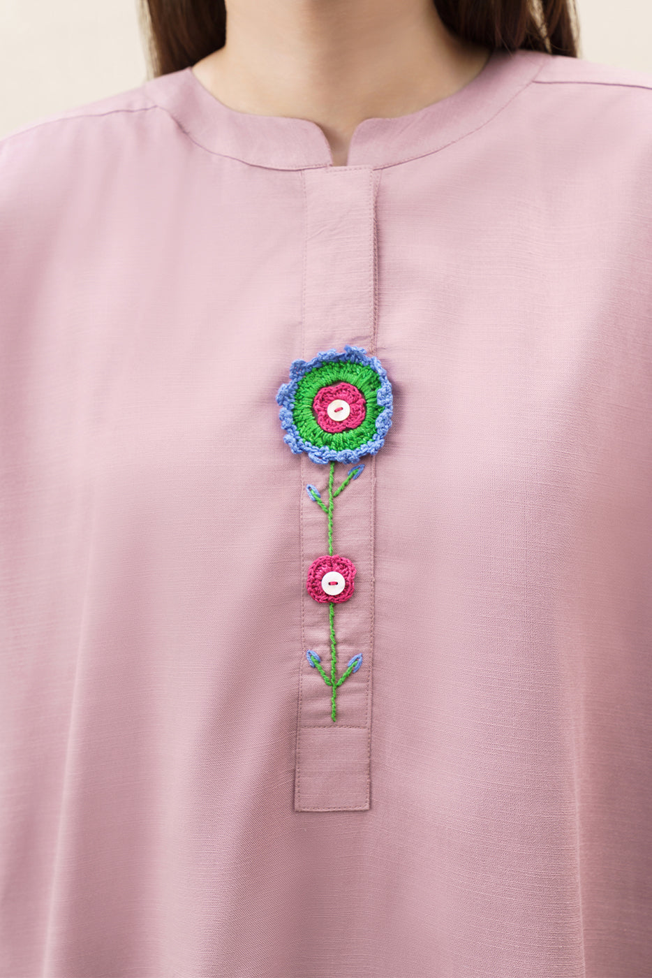 2 PIECE EMBROIDERED TWILL SUIT (PRET)