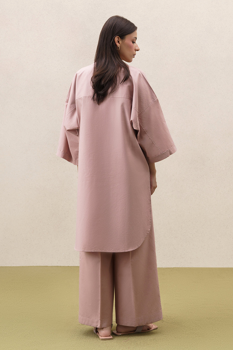 2 PIECE SOLID YARN DYED DOBBY SUIT (PRET)