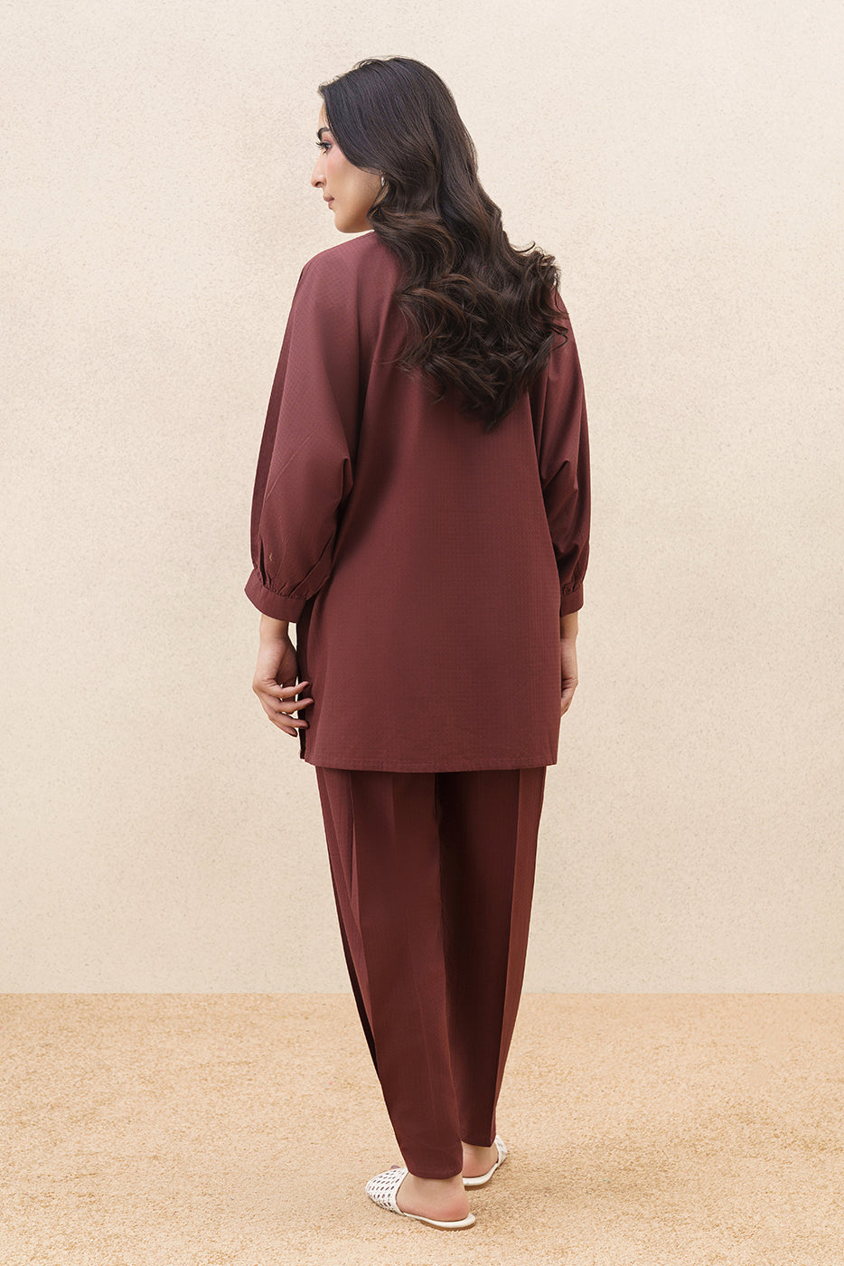 2 PIECE EMBROIDERED DOBBY YARN DYED SUIT (PRET)