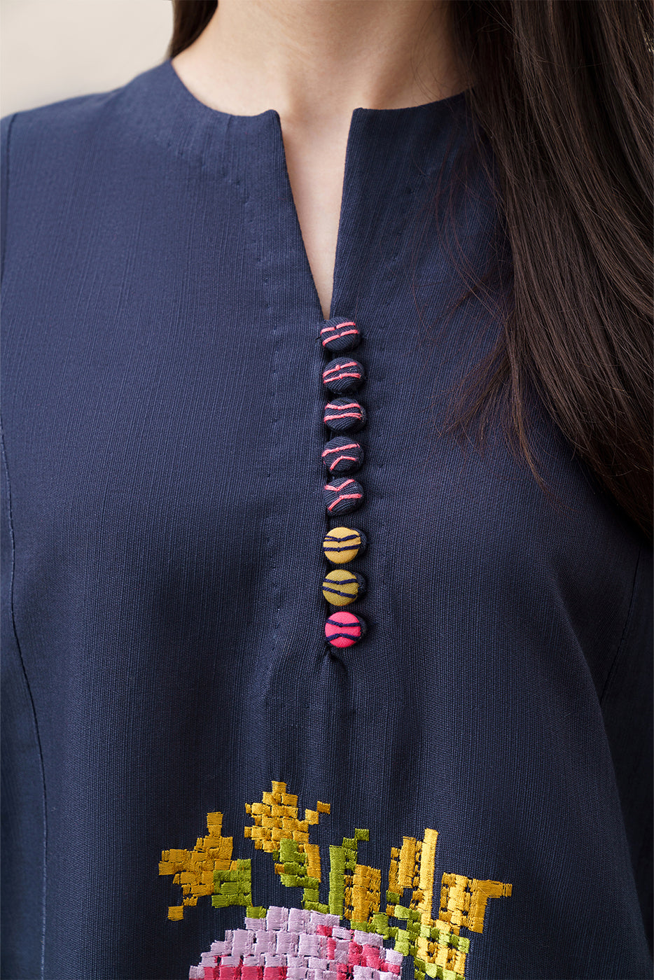 2 PIECE EMBROIDERED SLUB KHADDAR SUIT (PRET)