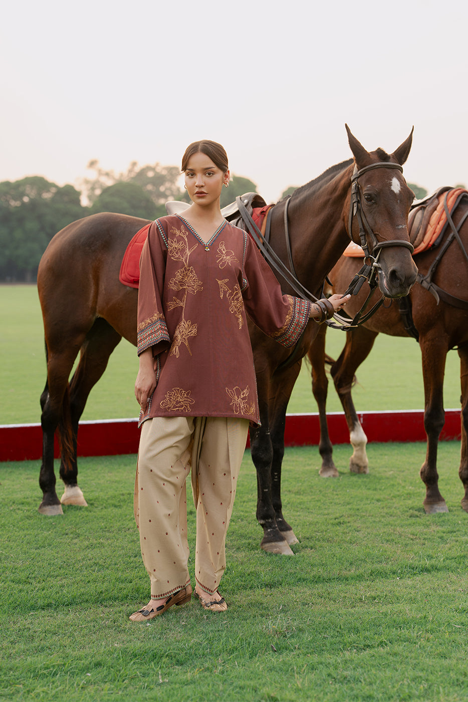 EMBROIDERED SLUB KHADDAR SHIRT (PRET)