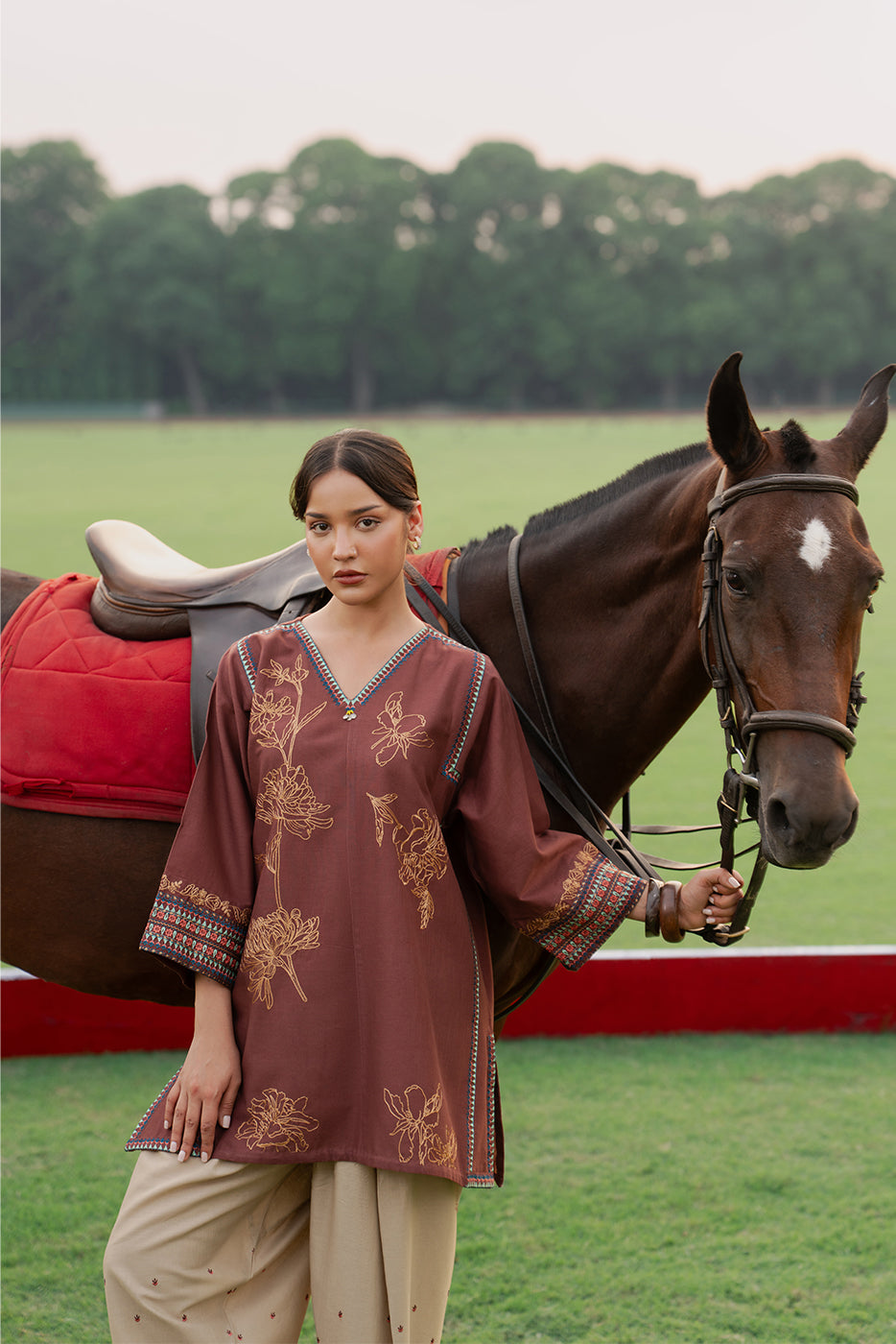 EMBROIDERED SLUB KHADDAR SHIRT (PRET)