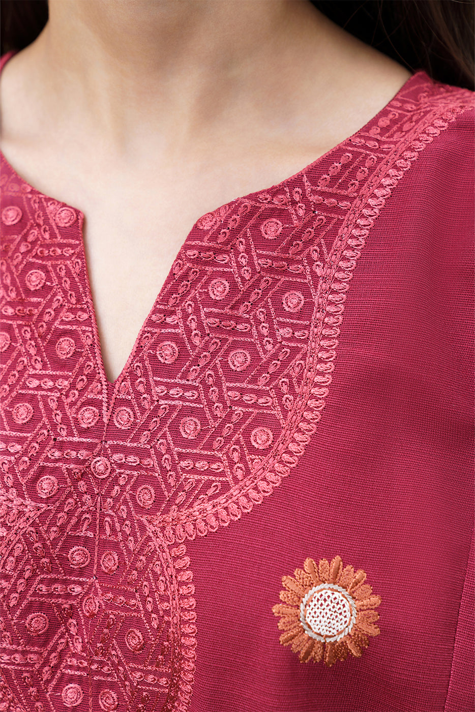 2 PIECE EMBROIDERED SLUB KHADDAR SUIT (PRET)