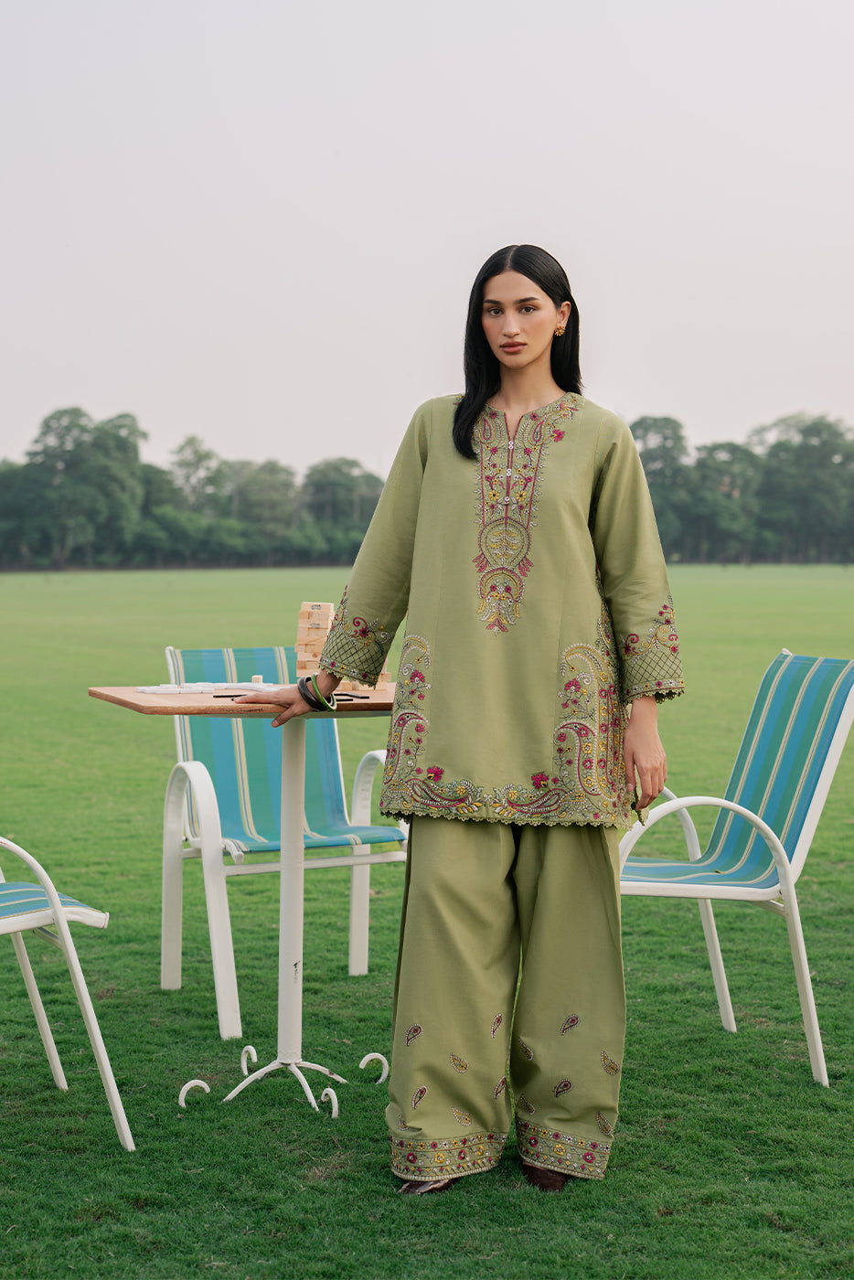 2 PIECE EMBROIDERED KHADDAR SUIT-PAISLEY RHYTHM ( UNSTITCHED )