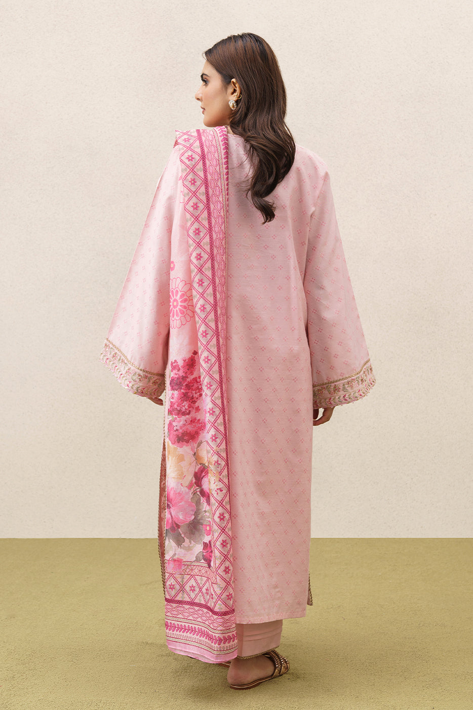 3 PIECE EMBROIDERED YARN DYED JACQUARD SUIT-ETHEREAL BLUSH (UNSTITCHED)