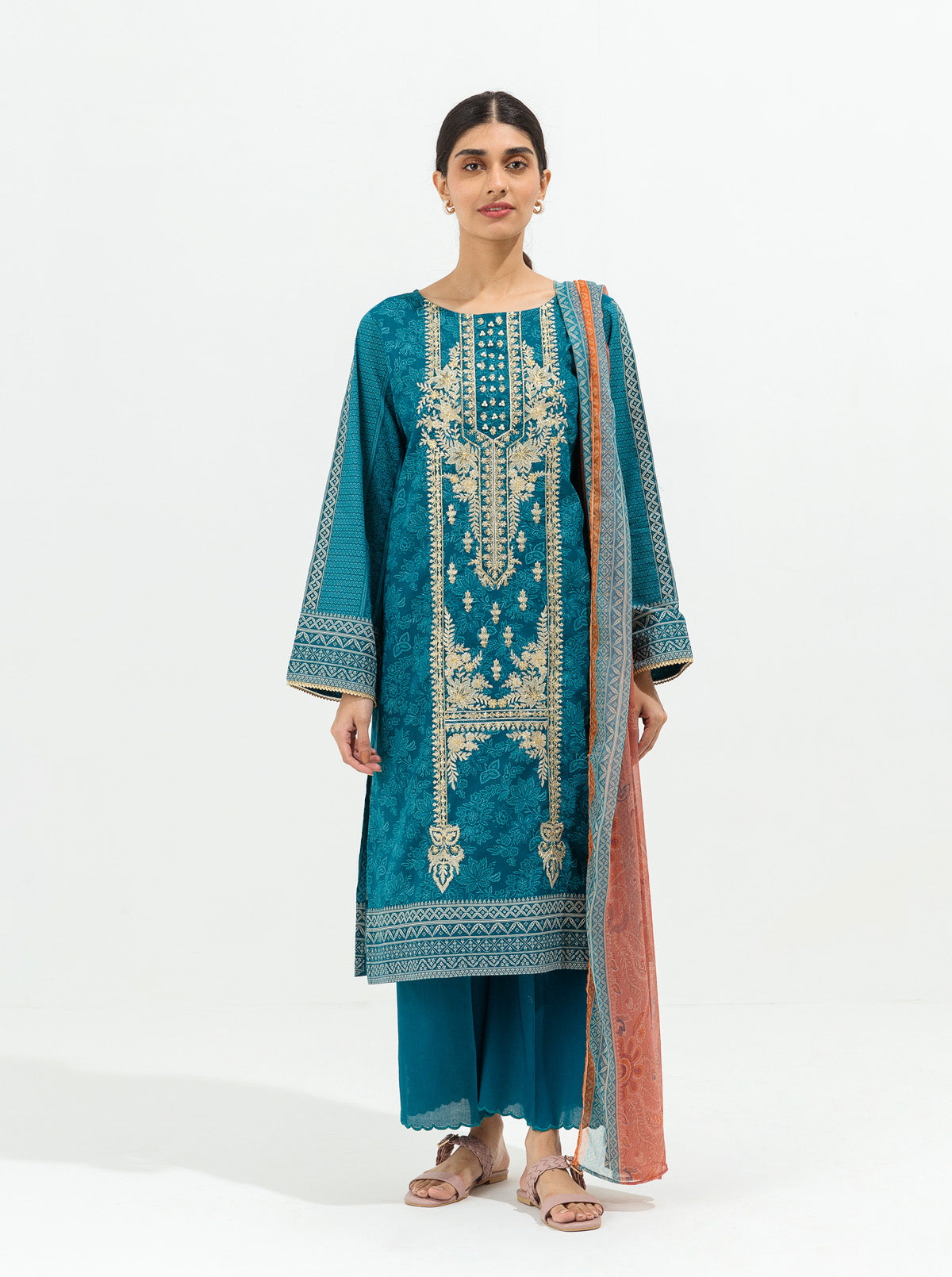Delicate Azure-Embroidered-3P (Unstitched)