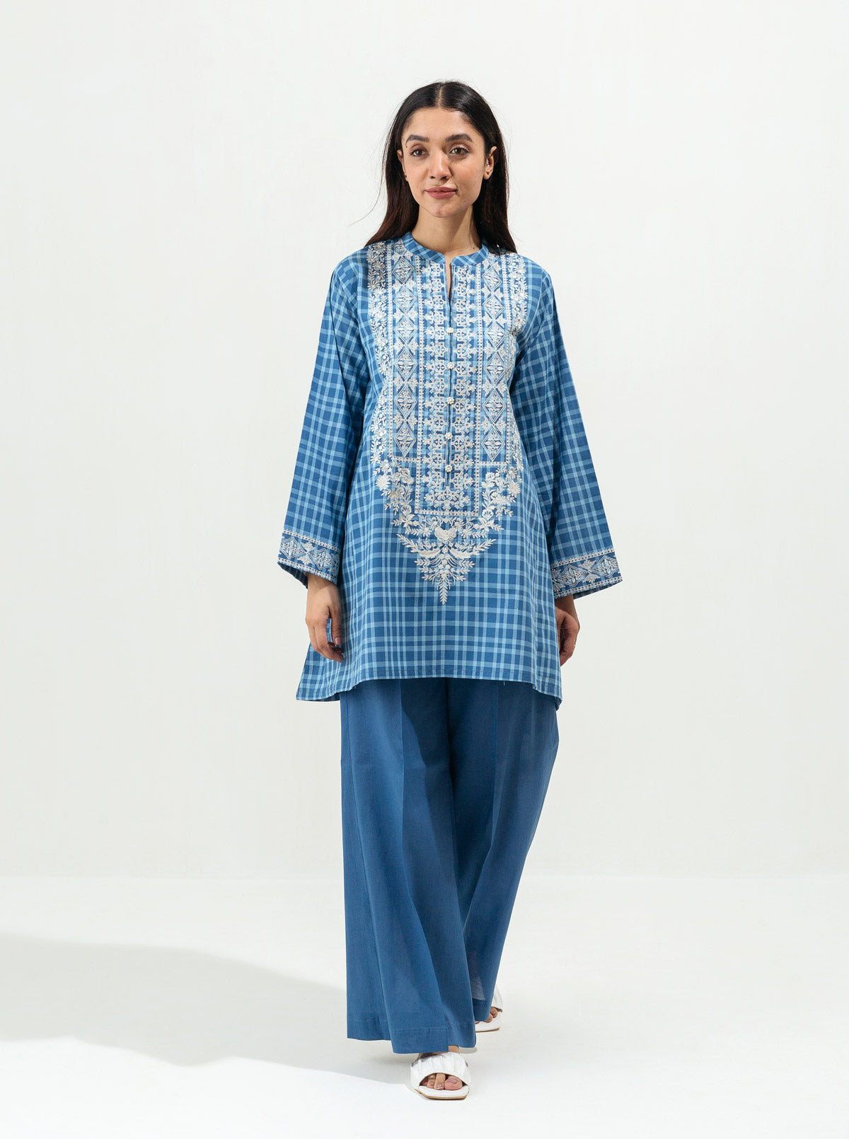 Crystalline Blue-Embroidered-1P (Unstitched)
