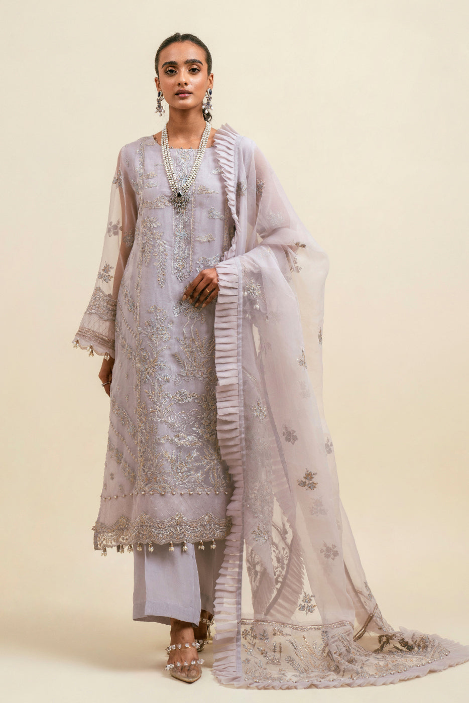 4 PIECE - EMBROIDERD ORGANZA SUIT - HARBOR MAZE