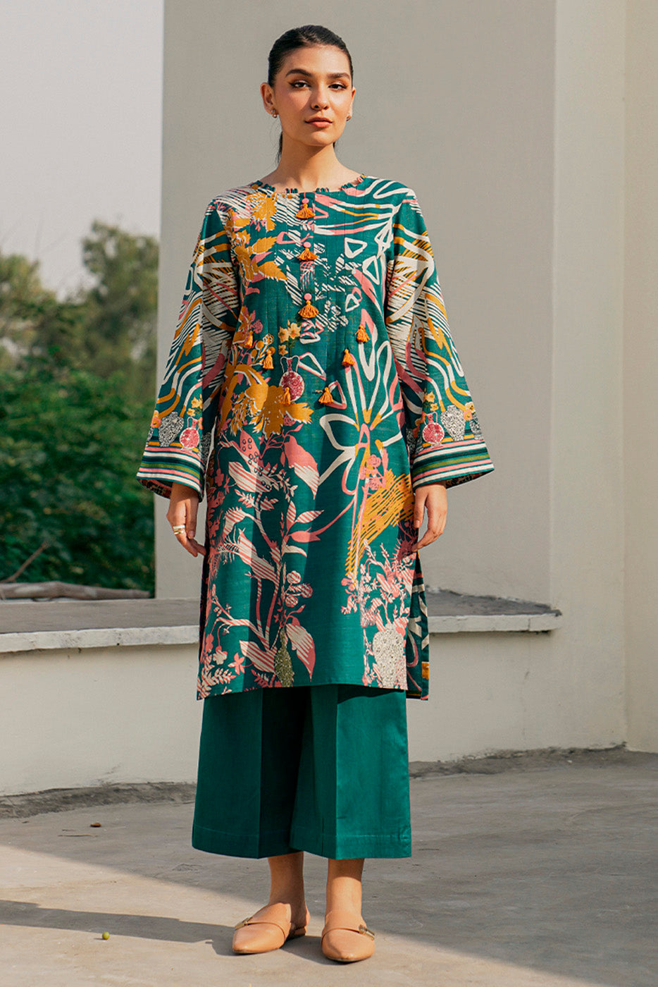 2 Piece - Printed Khaddar Suit - Magical Floral