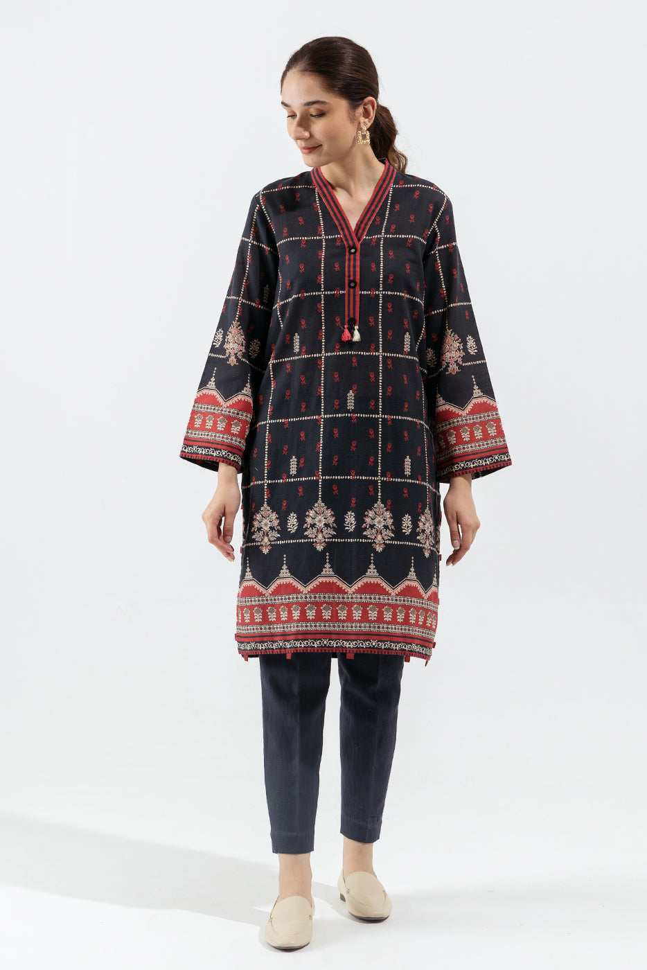 2 Piece - Printed Khaddar Suit - Tribal Glory (Unstitched)