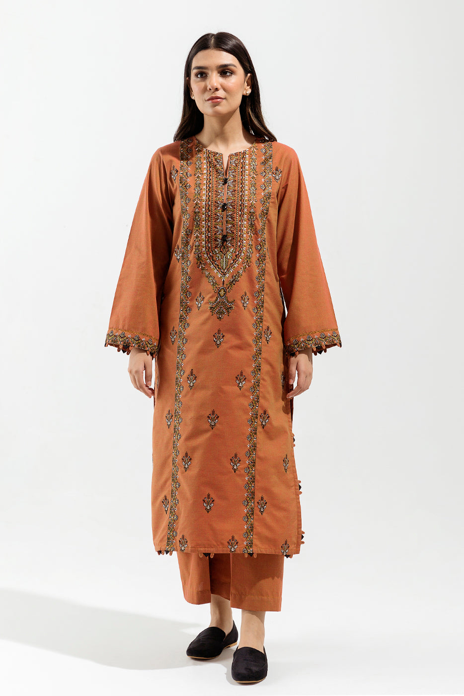 2 Piece - Embroidered Cambric Suit - Bronze Baroque