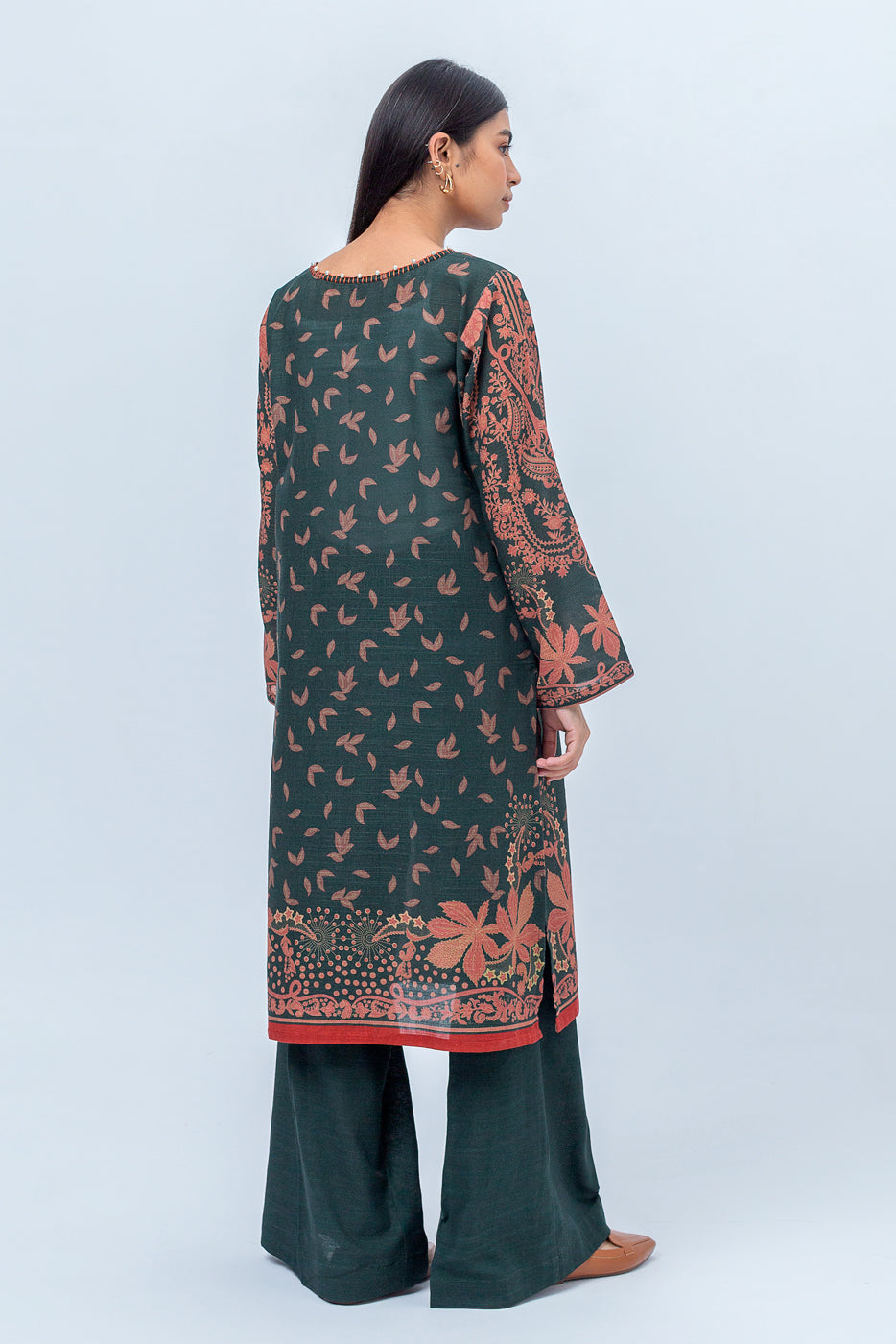 2 Piece Printed Khaddar Suit-Nostalgia Emerald (Unstitched)