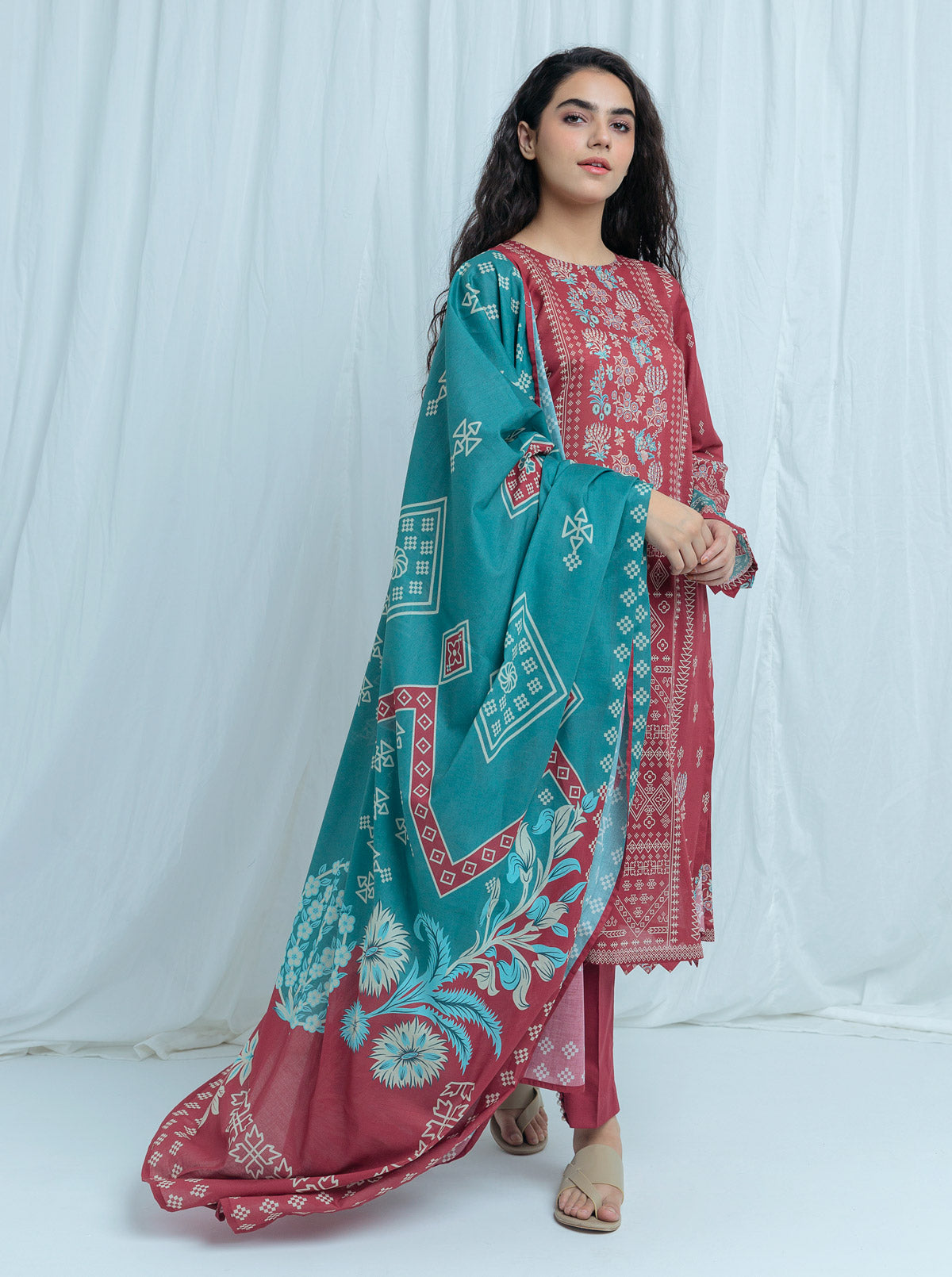 Imperial Carmine-Printed-2 Pc