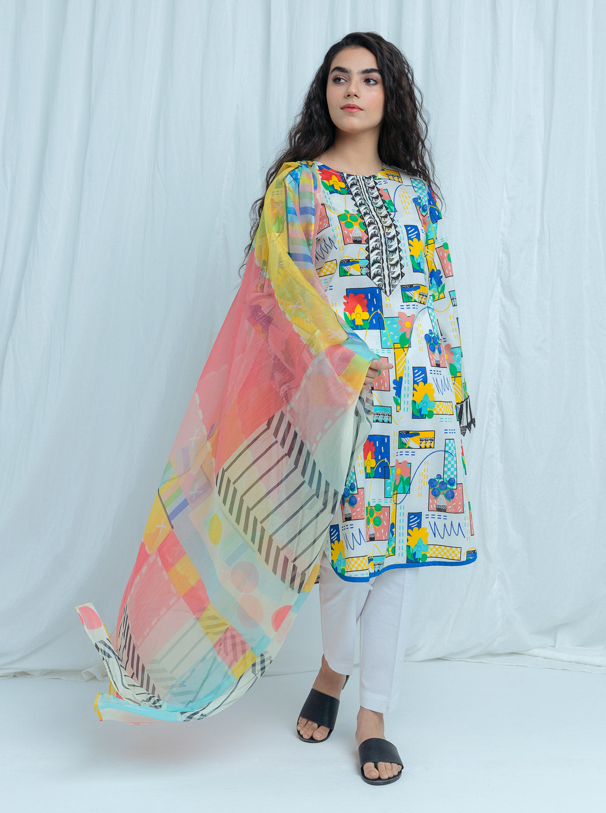 FLORAL BLOCKS-EMBROIDERED-2 PC (UNSTITCHED)