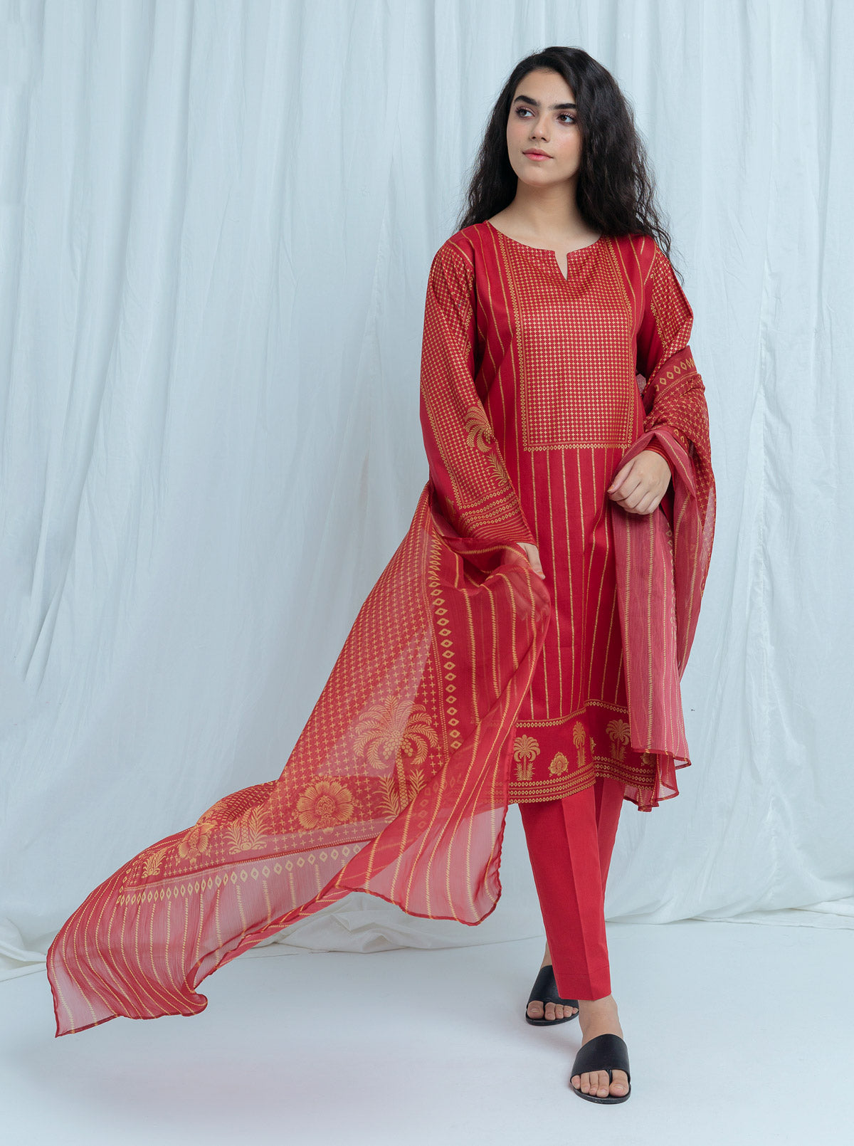 RUBY CERISE-PRINTED-3 PC