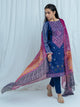 Luxurious Blue-Embroidered-3P (Unstitched)