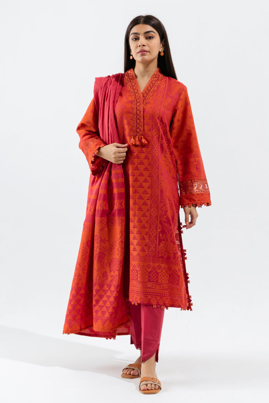 Cinnabar Prism-Embroidered-3P (Unstitched)