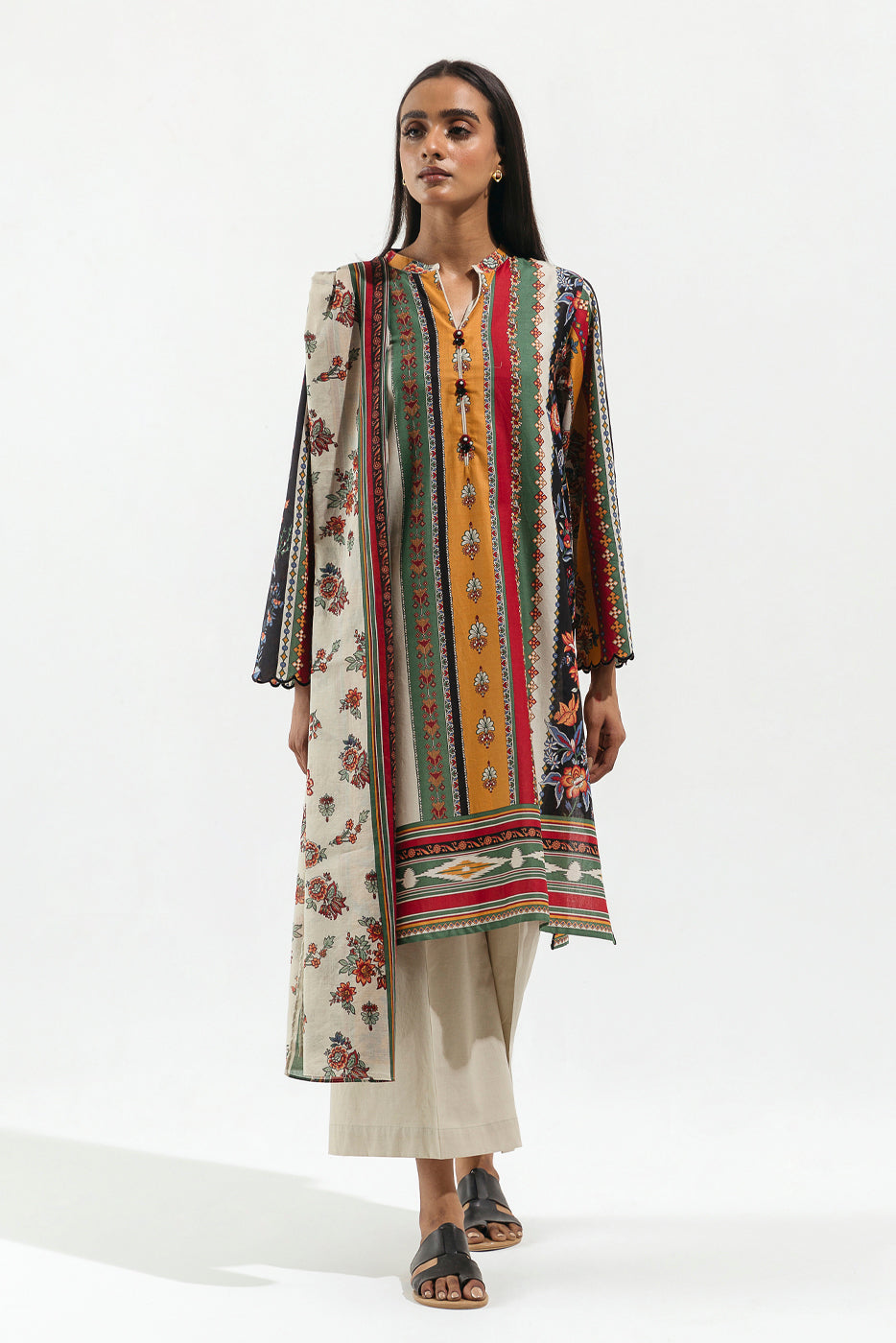 2 Piece - Printed Lawn Suit - Classical Craft
