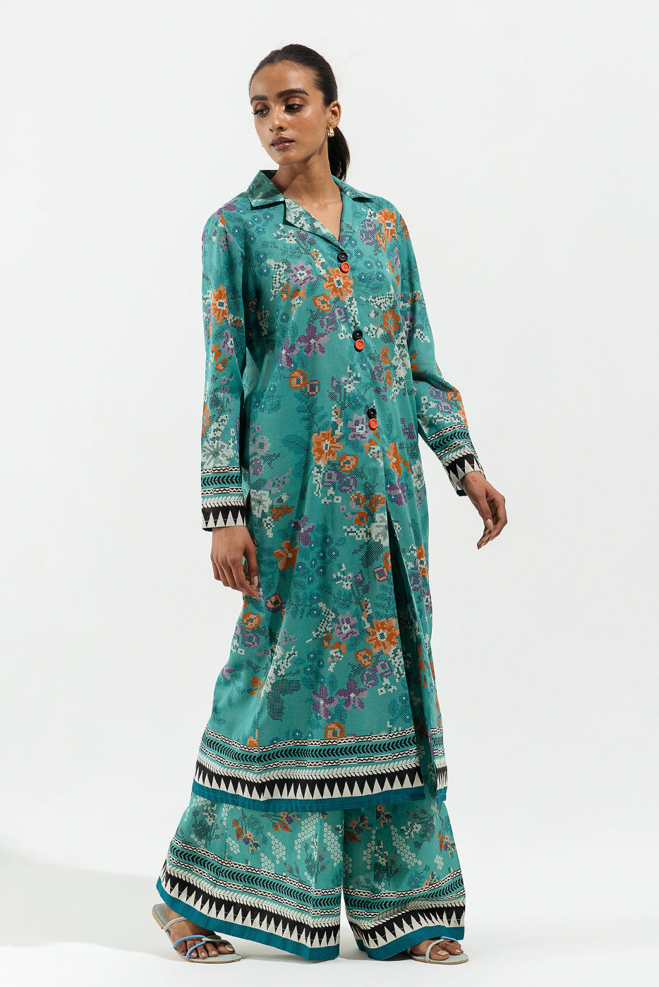 2 Piece - Printed Lawn Suit - Spring Breeze